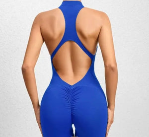 Zip up Romper royal blue