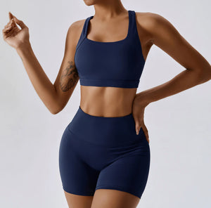 Thrive sports bra blue