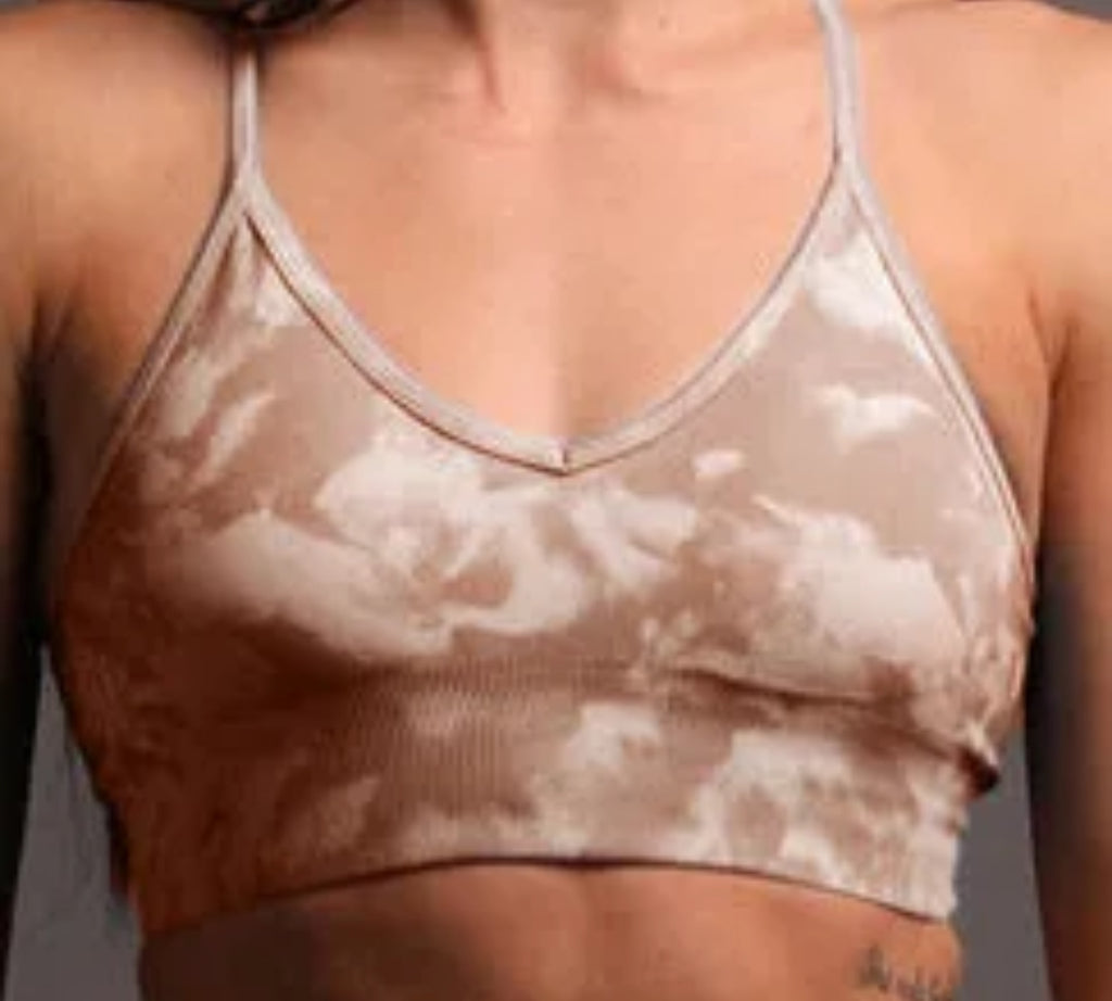 Seamless flex brown sports bra