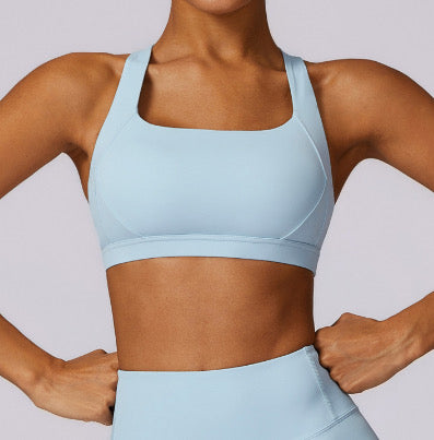 Thrive sports bra light blue