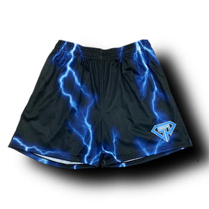 Mesh shorts blue lightning