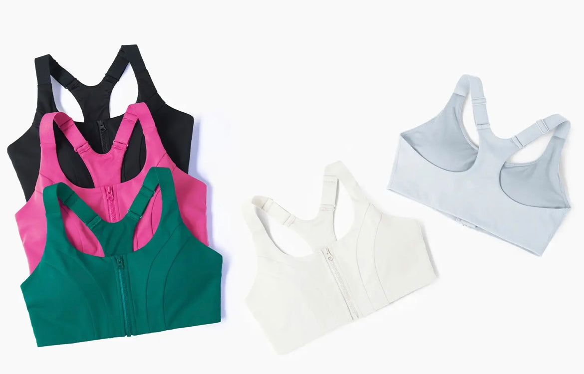 High support sports bra white