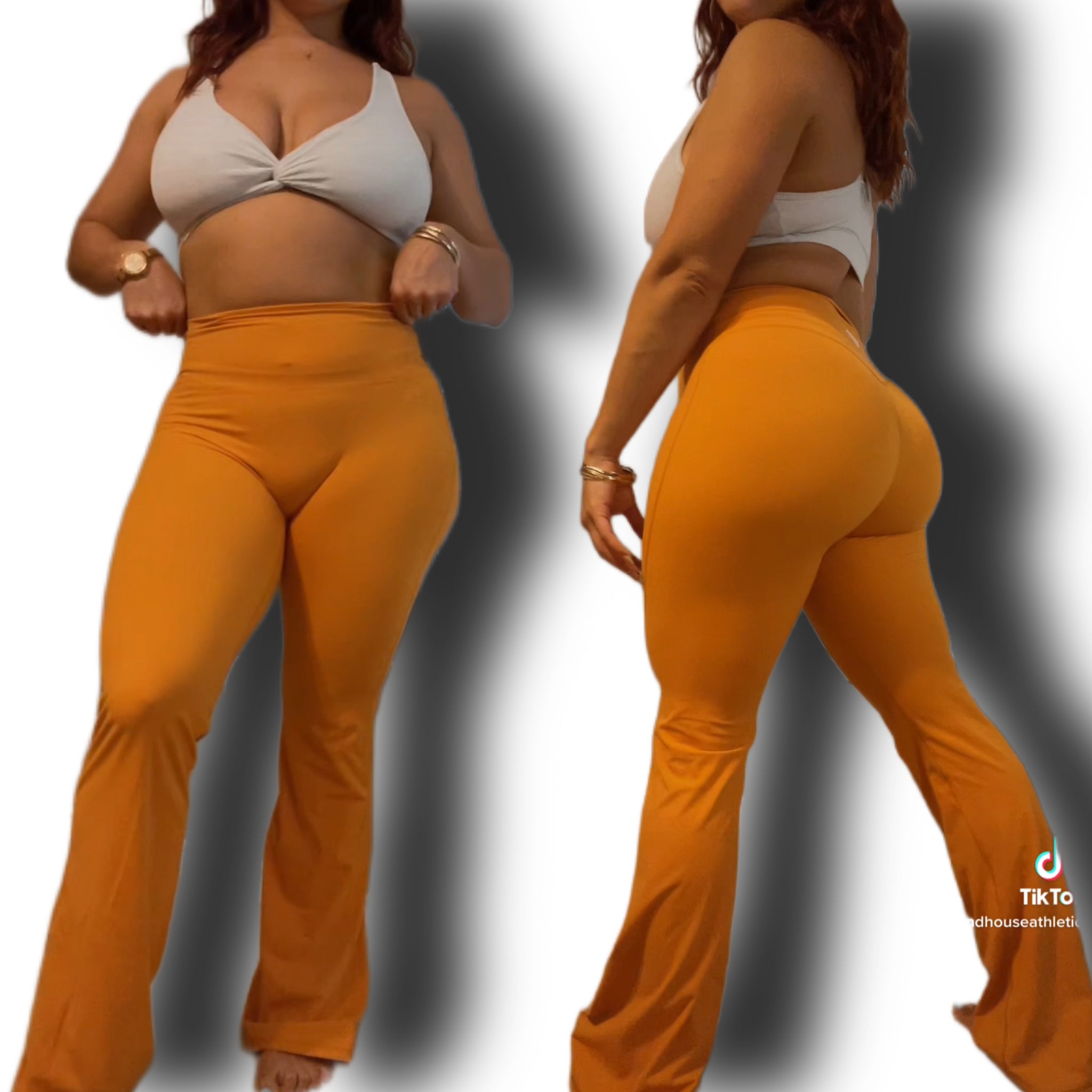 Flared Summer leggings orange