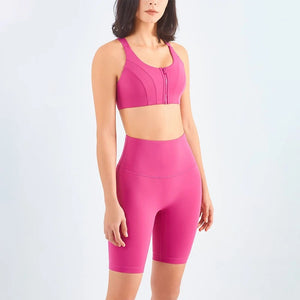 High support sports bra pink