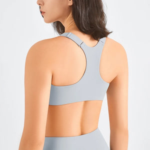 High support sports bra gray