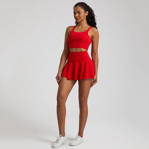 tennis sports bra red