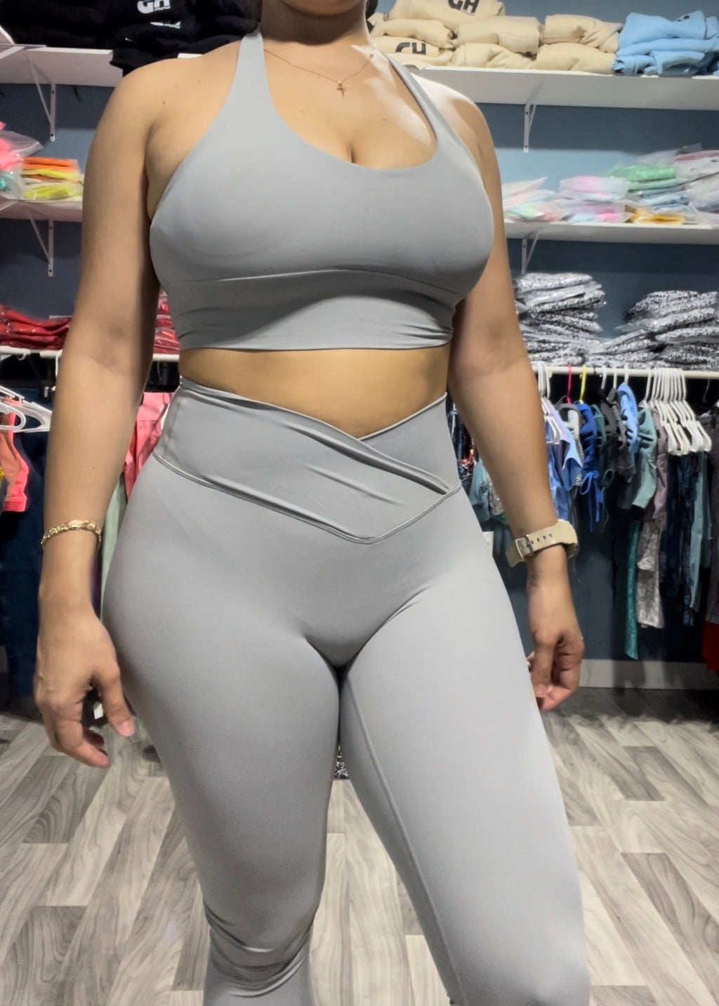 Hyperglam halter top gray