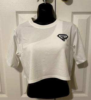 Mid crop tee white