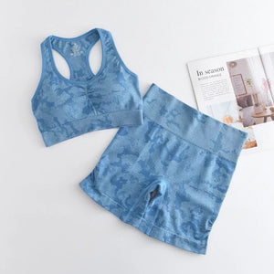 Camouflage shorts set blue