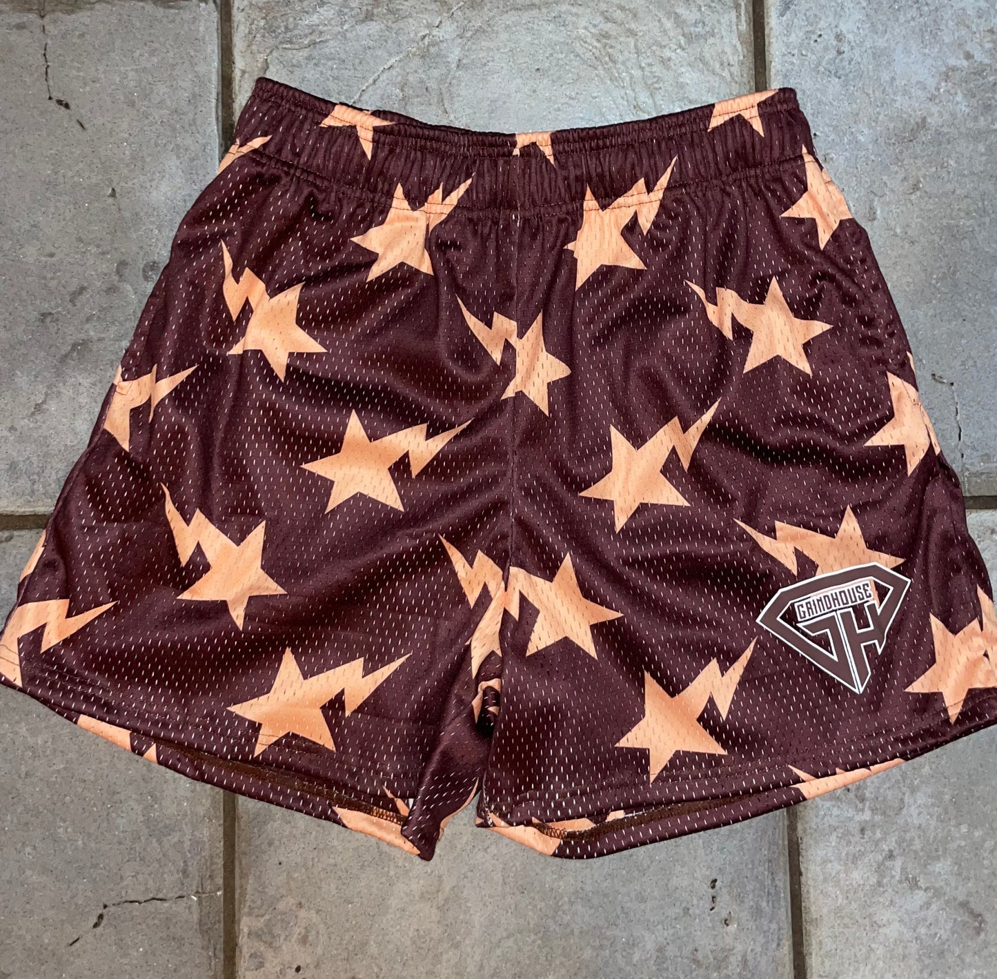 men Running shorts stars