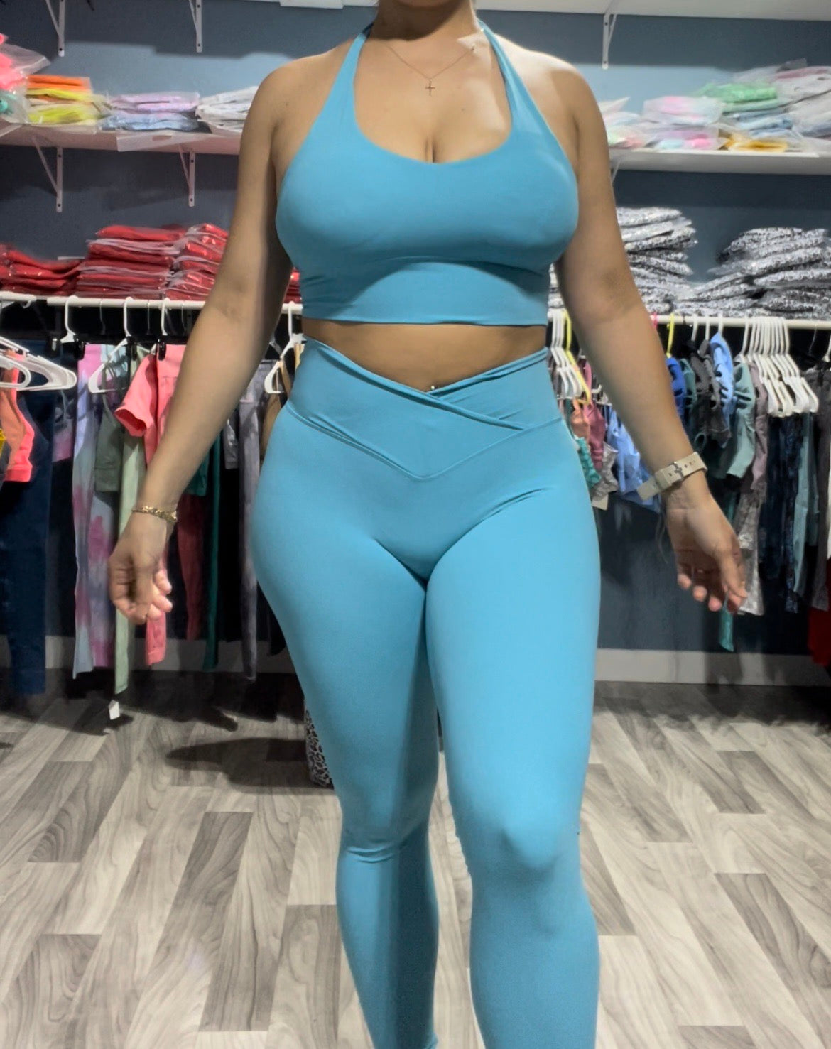 Hyperglam halter top light blue