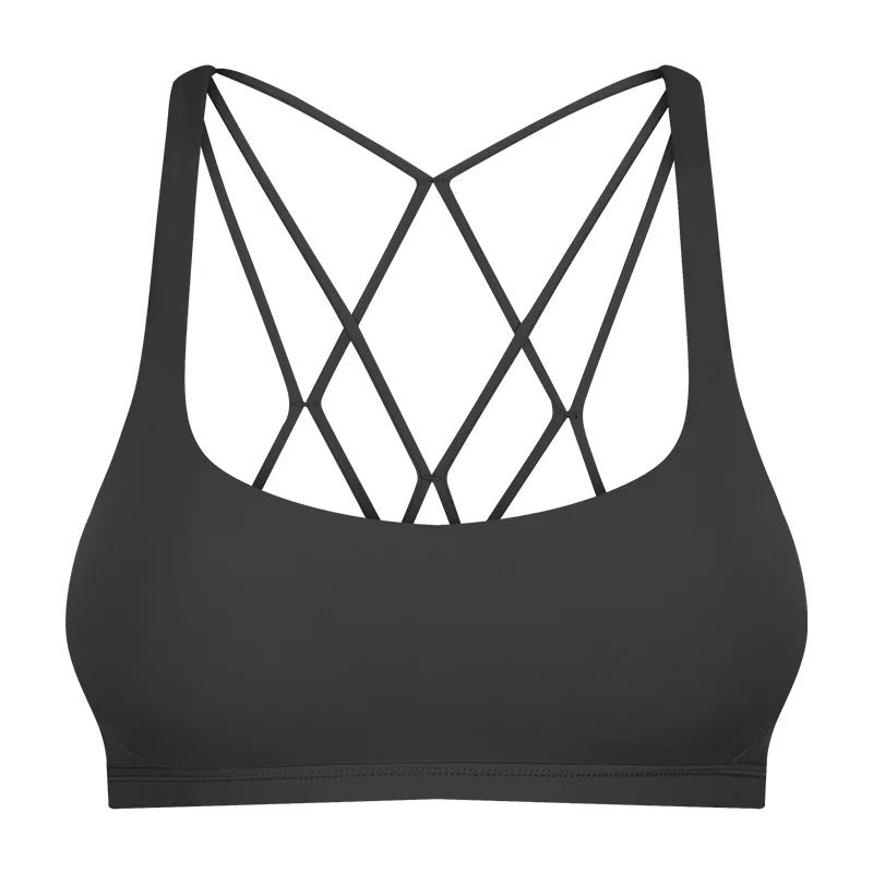 Strappy sports bra black