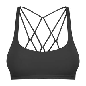 Strappy sports bra black