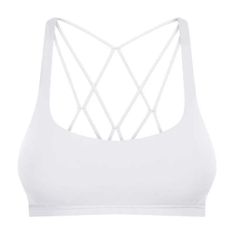 Strappy sports bra white