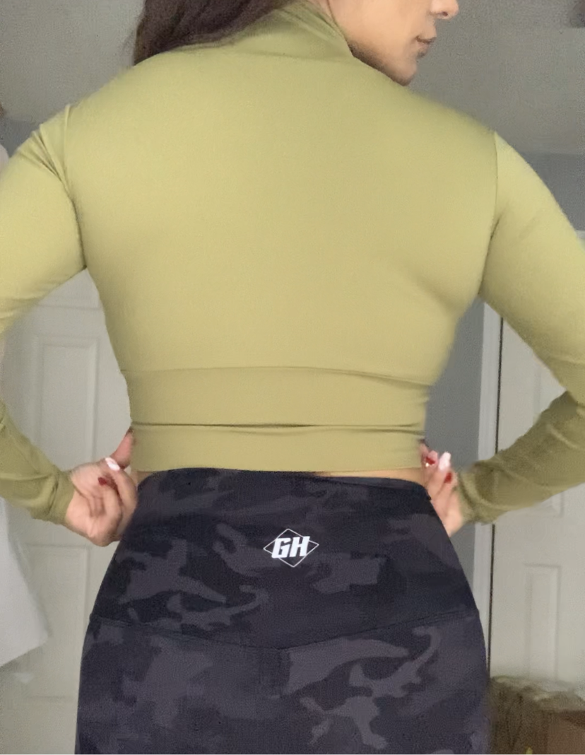 Athleta zip up jacket green