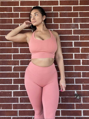 Conquer leggings coral